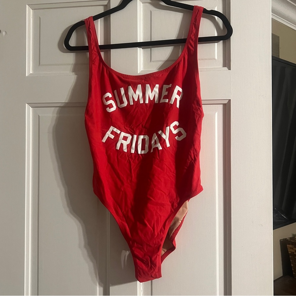 Like New JCrew Red Open Back Swimsuit - 10